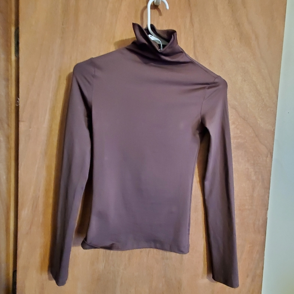 Zara Brown Long Sleeve High Neck Rolled. Small. NWOT. - Picture 4 of 6